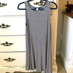 Black and white striped dress